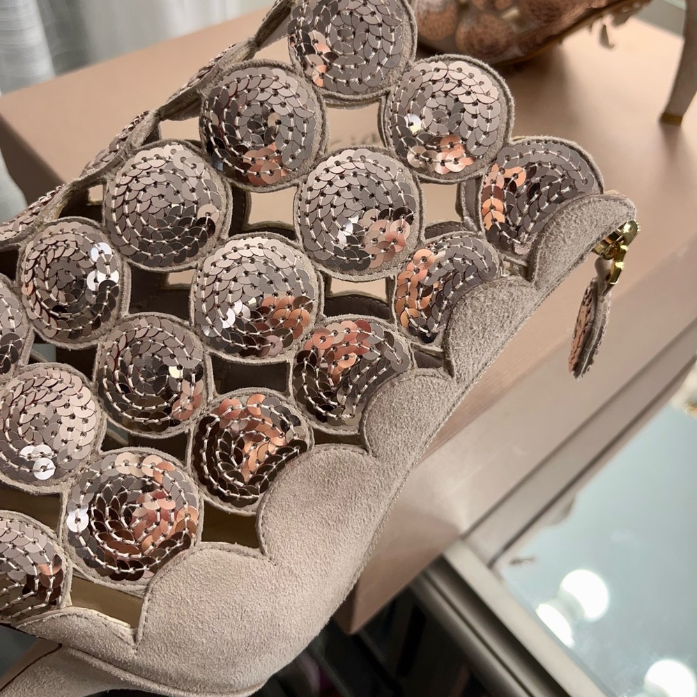 NIB❗️Valentino Garavani Poutre Suede & Sequin Ankle Booties - Picture 5 of 10